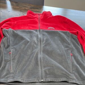Red and Gray Fleece Jacket
